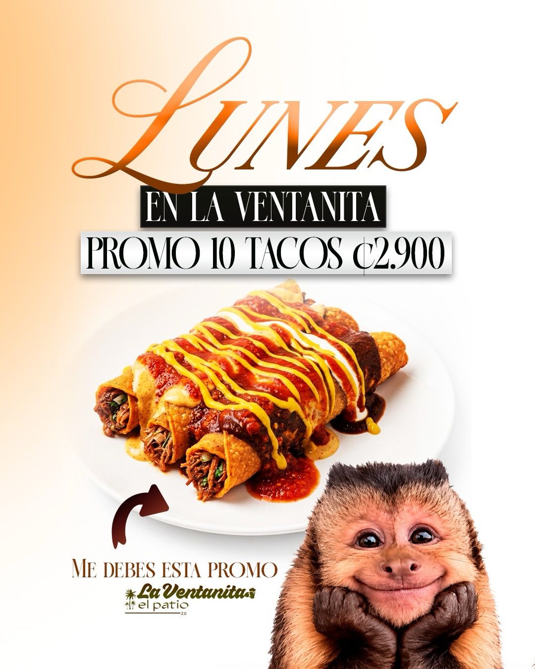Promo lunes: 10 tacos por ₡2.900 en La Ventanita